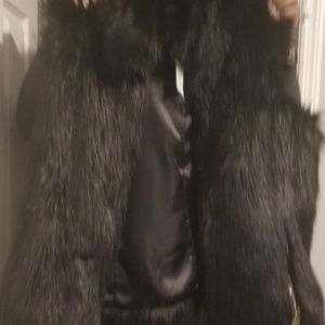 Black faux fur vest